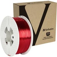 Verbatim PET-G, Transparent Red, 1.75mm, 1kg 55054