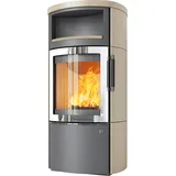 Kaminofen Hark 44-5.1 GT ECOplus RUA 5 kW - Ofenkacheln: creme - Korpus: titan/verchromt