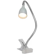Lightbox LED Schreibtischlampe 38 cm Höhe - Basic Klemmleuchte mit Kippschalter & einstellbarem Flexarm - für das Büro - 2,4 W 250 lm 3000 K - aus Metall/Kunststoff - in Eisen/Titan