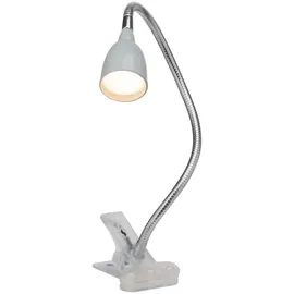 Lightbox LED Schreibtischlampe 38 cm Höhe - Basic Klemmleuchte mit Kippschalter & einstellbarem Flexarm - für das Büro - 2,4 W 250 lm 3000 K - aus Metall/Kunststoff - in Eisen/Titan