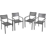 Garden Pleasure Treviso Stapelstuhl 55 x 63 x 88 cm anthrazit 4er Set