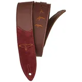 PRS Guitars Premium Leder 5,1 cm Gurt bestickt Vögel Burgund (ACC-3167)