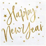 Partydeco SP33-81-008-019ME Papierserviette Papier Gold, Weiß 20 Stück(e)