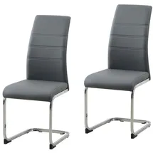 Hti-Living Schwingstuhl Kunstleder grau 2er Set