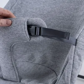 Childhome Soft Babyschaukel Schaukelstuhl Säugling Bezug waschbar gepolsterter Gurt, Jersey grau Holz Stahl, max. 9kg Bxlxh 46x74x56 cm