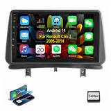 ESSGOO Für RENAULT CLIO MK3 2005-2014 Autoradio NAVI Autoradio (Digitalradio (DAB), RDS, FM, AM, Carplay Android Auto Bluetooth EQ USB GPS Navi WIFI IPS Touchscreen)
