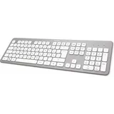 Hama KW-700 Wireless Slim-Design Tastatur silber/weiß, USB, DE (182610)