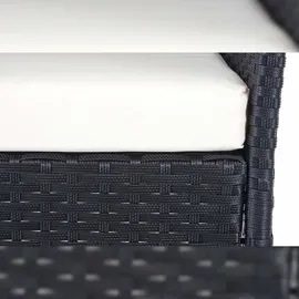 Mendler Poly-Rattan Garten-Garnitur HWC-D82, Sitzgruppe Lounge-Set ~ schwarz mit Kissen creme