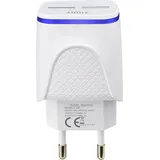 COFI Sunix Netzteil Schnell Ladegerät 2,1A Tragbares 2X USB Dual Port Fast Charge + 1,2m Micro-Usb Kabel Weiß