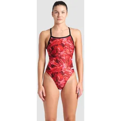 Badeanzug Damen arena Team Crackle Challenge-Back - Black-team Red - 32