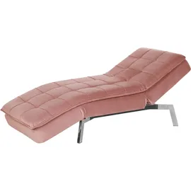 Beliani Recamiere Samtstoff 1-Sitzer Rosa