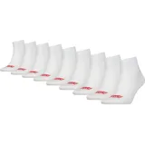 Levi's Unisex Quartersocken 9er Pack- Mid Cut Batwing Logo, ECOM, einfarbig Weiß 39-42