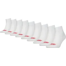 Levi's Unisex Quartersocken 9er Pack- Mid Cut Batwing Logo, ECOM, einfarbig Weiß 39-42