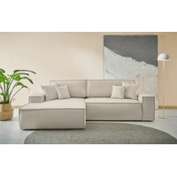 andas Ecksofa »Finnley Schlafsofa 267 cm in Bouclé u. Struktur fein«, beige