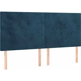 vidaXL Boxspringbett mit Matratze Dunkelblau 180x200 cm Samt
