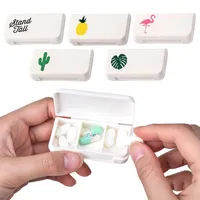 EUDUQ 5 Stück Pillendose klein,3 Fächer Mini Tablettenbox 1 Tage,Pillen Organizer für Unterwegs,Medikamentenbox für Vitamin,Fischöl,Medikamente