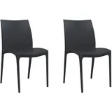 vidaXL Gartenstühle 2 Stk. Anthrazit 50x46x80 cm Polypropylen