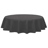 Brandsseller Gartentischdecke Ø 140 cm Tischdecke mit Paspel Outdoor Tischtuch rund Weichschaum für Garten, Terrasse, Balkon wetterfest rutschfest - Grau