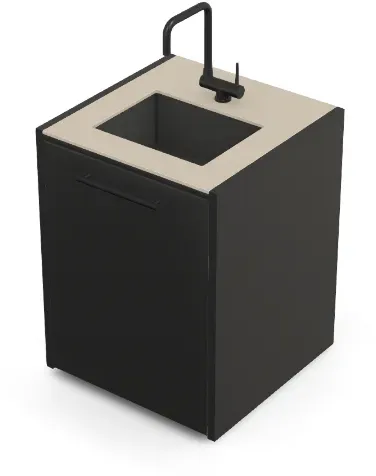 Brabura CT 60 Waschbeckenmodul - Pietra Di Osso / Anthrazit / Matt schwarzer Griff