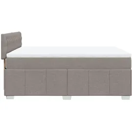 vidaXL Boxspringbett mit Matratze Taupe 140x200 cm Stoff