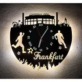 Designbysh Fußball Fan LED Wanduhr Frankfurt Fanartikel Wanduhr Geschenk Fußballfan Vereinsliebe