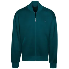 TRIGEMA Sweatjacke TRIGEMA "TRIGEMA Collegejacke in weicher Sweat-Qualität", Damen, Gr. S, blau (saphir), 70% Baumwolle, 30% Polyester, Basic, Sweatjacken Sweatjacke