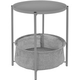 Beistelltisch mit Korb Couchtisch Tabletttisch Sofatisch Nachttisch Metall Ø43cm