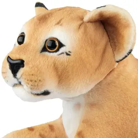 Brubaker Löwin Kuscheltier - 30 cm Stofftier Löwe - Baby Plüschtier Raubkatze Liegend - Kinder Plüsch Spielzeug Braun