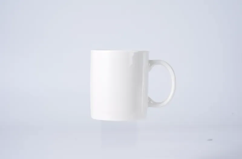 JIWOO Latte-Keramikbecher 325 ml, glänzend weiß, 1 Stück