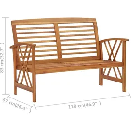 vidaXL Garten-Lounge-Set 2-tlg. Akazie braun