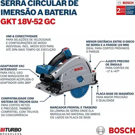 Bosch Tauchsäge GKT 18V-52 GC Professional ohne Akku + L-Boxx