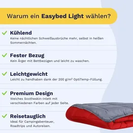 les tendances Hudson Couette Legere Microfibre 200g/m2 220x240cm Gris / Rouge