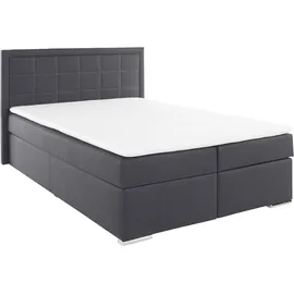 Collection AB Boxbett COLLECTION AB "Athena" wahlweise mit Bettkasten", grau (anthrazit), B:153cm L:206cm, Komplettbetten, Boxspringbett, inkl. Topper bei Ausführung mit Matratze, in Härtegraden H2, H3, H4