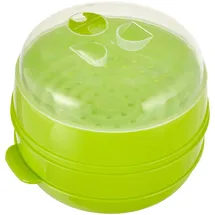InnovaGoods Doppel-Dampfgarer für Mikrowelle, Schnelles gesundes Kochen, BPA-frei, Leicht zu reinigen, Grün, 22 x 12/17 cm, Polypropylen