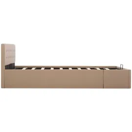 vidaXL Stauraumbett Hydraulisch Cappuccino-Braun Kunstleder 140x200 cm619293