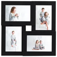 VidaXL Collage Bilderrahmen für 4x13x18 cm Fotos Schwarz MDF
