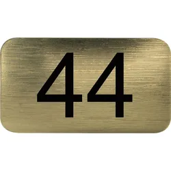 Nummernschild selbstklebend, 35 x 20 mm, Type 44, Kunststoff gold metallic