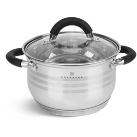 Edenberg Modernes 6-teiliges Topfset, Edelstahl, Kochtopf Set | induktions Töpfe Set, Töpfe Induktion | Kochgeschirr Set, Topfset induktionsgeeignet - Silber