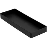 Amazon Basics Kunststoff Organizer, Halb Zubehörablage Rechteckig, 23.9 x 8.4 x 2.5 cm, Schwarz