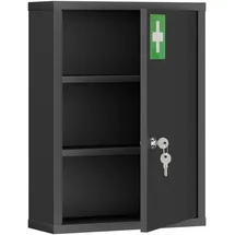 kleankin Medizinschrank, Schwarz, Metall, 15x53.5x40 cm Badezimmer, Badezimmerschränke, Medizinschränke