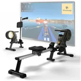 Sportplus Rudergerät für zuhause klappbar - Heimtrainer Rudergerät 8 Widerstandsstufen - leises Magnetbremssystem - Rudermaschine für zuhause Designed in Germany - bis 150kg belastbar, App-kompatibel