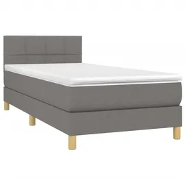 vidaXL Boxspringbett 100 x 200 cm Dunkelgrau