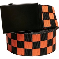 URBAN CLASSICS Check And Solid Canvas Belt 2-Pack Black/orange, S/M