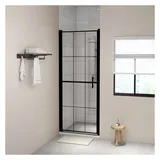 vidaXL Duschtür Hartglas 91x195 cm Schwarz