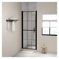 vidaXL Duschtür Hartglas 91x195 cm Schwarz