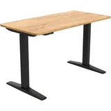 CARRYHOME Schreibtisch, Eiche Artisan, Metall, Kunststoff, Holzwerkstoff, rechteckig, Kufe, Säule, 60x71-116x120 cm, höhenverstellbar, Arbeitszimmer, Schreibtische, Bürotische