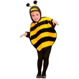 W WIDMANN MILANO Party Fashion - Kinderkostüm Biene aus Plüsch, Poncho mit Kapuze, Tierkostüm