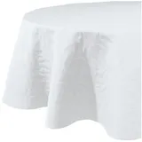 Erwin Müller Tischdecke Tischdecke "Cadiz", bügelfrei Uni/Ornamente weiß rund | 160 cm x 160 cm
