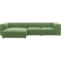 W.Schillig Ecksofa »around-the-block«, mit eleganter Biese, mit Federkern, Breite 341 cm grün