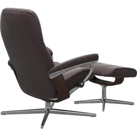 Stressless Relaxsessel STRESSLESS "Consul", rot (bordeaux paloma), B:82cm H:102cm T:72cm, Sessel, Relaxsessel, mit Cross Base, Größe S, M & L, Holzakzent Braun